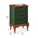 Ver imagem 5 de Mesa de Cabeceira 4 Gavetas Pés Luiz Xv Hannover 60817 - Verde Musgo/imbuia Glazer