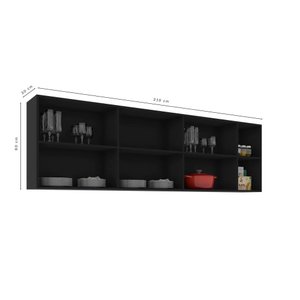 Armario Aereo para Cozinha Preto Bangladesh Bela Casa