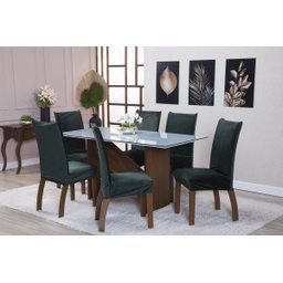 Kit de Capas de Cadeira Estofada 4 Lugares Suede Aveludado Mesa de Jantar Protege Muda a Decoração:v - 1