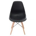 Ver imagem 7 de Conjunto de Mesa 4 Cadeiras Pretas Eames Eiffel 90cm Base Madeira Tampo Preto Preto