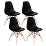 Conjunto de Mesa 4 Cadeiras Pretas Eames Eiffel 90cm Base Madeira Tampo Preto Preto - 2