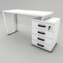 Ver imagem 4 de Mesa Industrial com Gaveteiro 1,50m/1,72m Br Pés Metal F5 Office