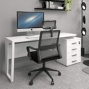 Ver imagem 1 de Mesa Industrial com Gaveteiro 1,50m/1,72m Br Pés Metal F5 Office