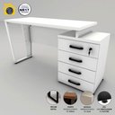 Ver imagem 3 de Mesa Industrial com Gaveteiro 1,50m/1,72m Br Pés Metal F5 Office