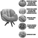 Ver imagem 4 de Kit 2 Poltronas para Sala e Escritório Base Giratória Vitória Veludo Prata