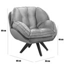 Ver imagem 3 de Kit 2 Poltronas para Sala e Escritório Base Giratória Vitória Veludo Prata