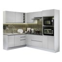 Ver imagem 3 de Armário de Cozinha Completa de Canto 100% MDF 419cm Frentes Branco Brilho Acordes Madesa 03
