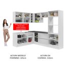 Ver imagem 6 de Armário de Cozinha Completa de Canto 100% MDF 419cm Frentes Branco Brilho Acordes Madesa 03