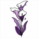 Ver imagem 3 de Adesivo Floral Boho Roxo Estilo Nórdico 30x60 Minimalista Mod.04