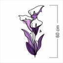 Ver imagem 4 de Adesivo Floral Boho Roxo Estilo Nórdico 30x60 Minimalista Mod.04