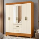 Ver imagem 1 de Guarda Roupa 6 Portas Cancun com Espelho Cinamomo Off White