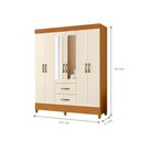 Ver imagem 3 de Guarda Roupa 6 Portas Cancun com Espelho Cinamomo Off White