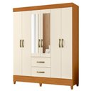 Ver imagem 2 de Guarda Roupa 6 Portas Cancun com Espelho Cinamomo Off White