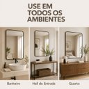 Ver imagem 5 de Espelho Retrô 90x60 Retangular Moldura Banheiro Quarto Sala Preto