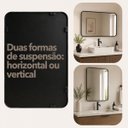 Ver imagem 7 de Espelho Retrô 90x60 Retangular Moldura Banheiro Quarto Sala Preto