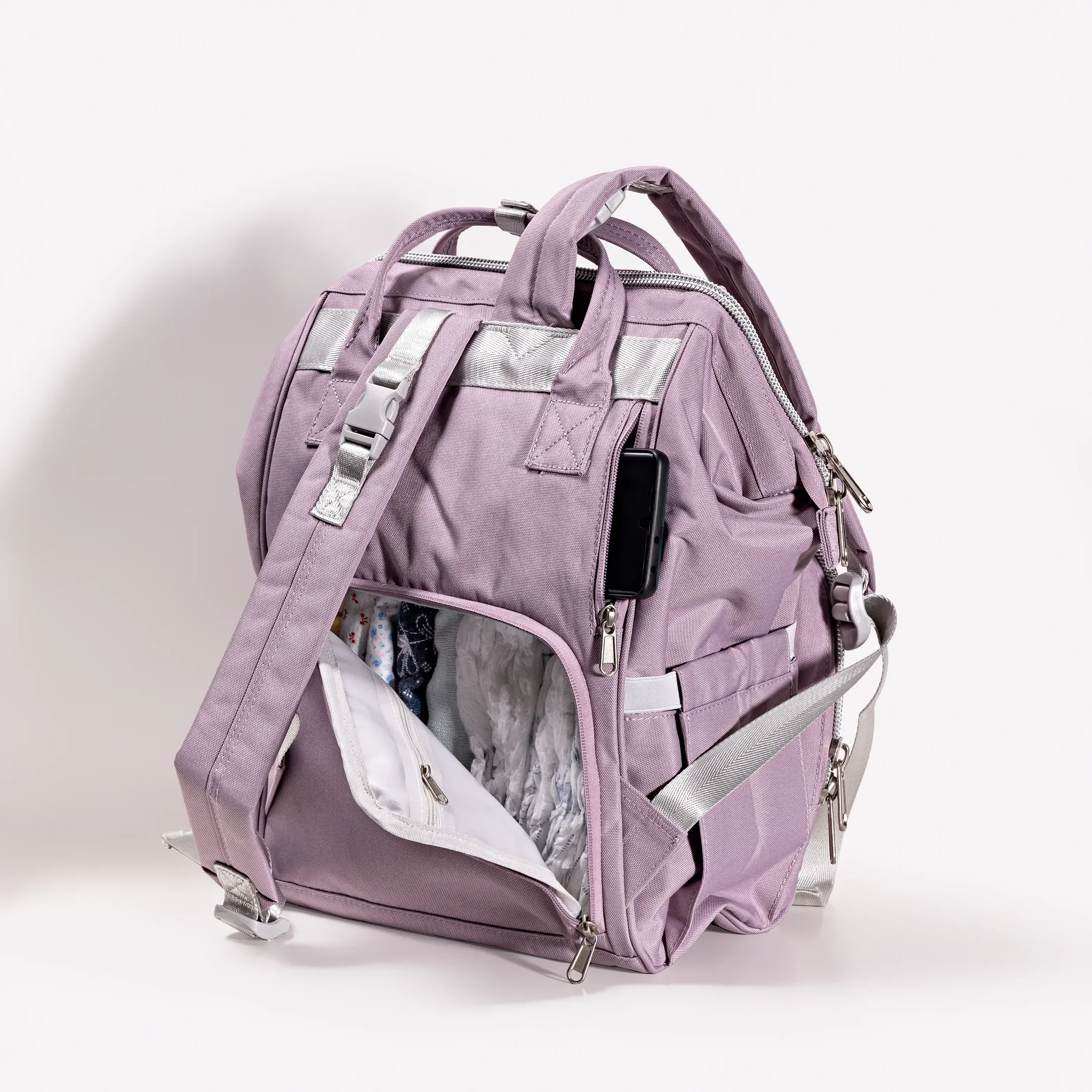 Ver imagem 3 de Bolsa Mochila Maternidade 2.0 | Premium | Lilás