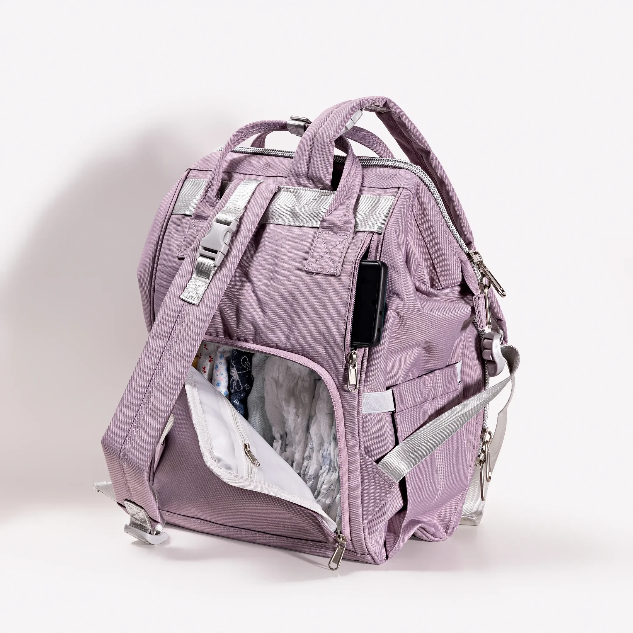 Ver imagem 3 de Bolsa Mochila Maternidade 2.0 | Premium | Lilás