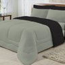 Kit 4 Peças Edredom Casal Queen 100% Algodão Preto com Cinza - 2