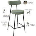 Ver imagem 4 de Kit 06 Banquetas Baixa para Cozinha Sala de Jantar Bar Bancada Milão L02 Bouclê Oliva - lyam decor L