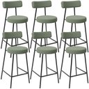 Ver imagem 1 de Kit 06 Banquetas Baixa para Cozinha Sala de Jantar Bar Bancada Milão L02 Bouclê Oliva - lyam decor L