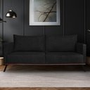 Ver imagem 1 de Sofá Living 2 Lugares com Pés de Ferro Almofadas Soltas 200cm Saiph Bouclê Preto G63 - Gran Belo
