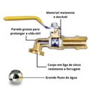Ver imagem 5 de Torneira de Metal para Jardim Quintal com Bico 1/2" + Bucha de Redução 3/4" para 1/2" + Fita Veda Ro