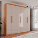 Ver imagem 2 de Guarda Roupa Ubatuba Plus 6 Portas 3 Gavetas Valverde Moveis Cinamomo/off White