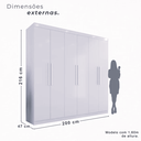 Ver imagem 3 de Guarda Roupa Ubatuba Plus 6 Portas 3 Gavetas Valverde Moveis Cinamomo/off White