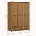 Ver imagem 5 de Guarda Roupa Solteiro Topázio 3 Portas e 2 Gavetas Freijó
