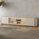 Ver imagem 2 de Rack para Sala de Estar Tv 85 Pol com Led Elysia L05 Off White Fosco - Lyam Decor