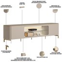 Ver imagem 4 de Rack para Sala de Estar Tv 85 Pol com Led Elysia L05 Off White Fosco - Lyam Decor