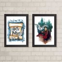 Ver imagem 1 de Kit 2 Quadros Aquarela Harry potter 24x18cm:madeira Preta