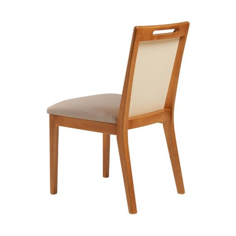 Cadeira Denver Tela Lisa em Madeira para Sala de Jantar Conforto Encosto Leve Elegante Moderna - Mel