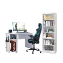 Ver imagem 1 de Escritório com Escrivaninha e Livreiro Branco - Fdecor