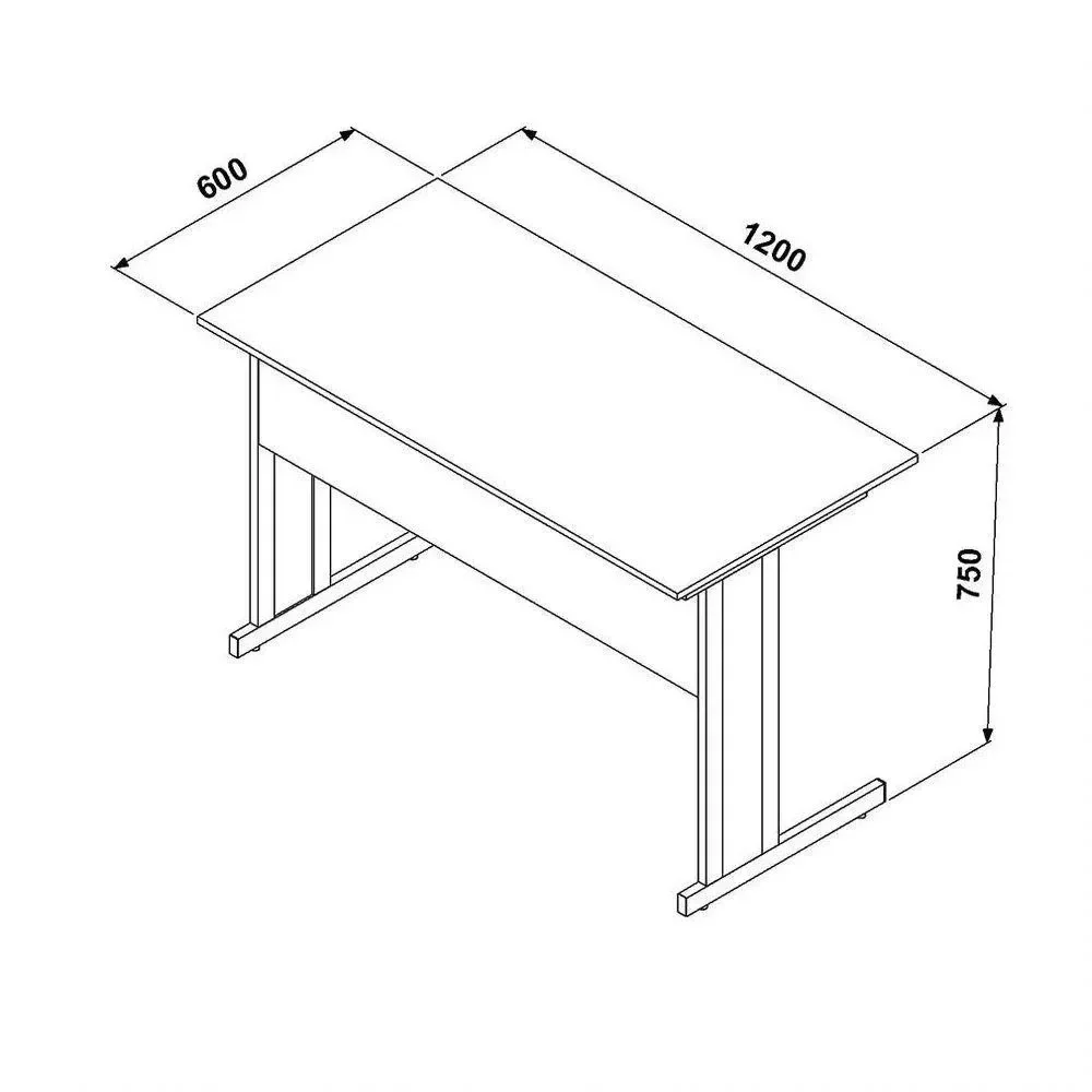 Ver imagem 2 de Mesa de Escritório Job15 Cinza 120x60