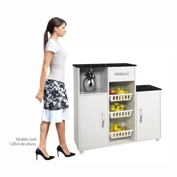 Fruteira Multiuso 2 Portas 1 Gaveta Croácia Top Line Flex Color