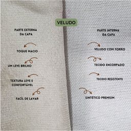 Kit 4 Capas para Almofada em Veludo Drapeada Retangular Bege e Terracota Quadrada - 3