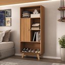Ver imagem 1 de Estante para Quarto 1 Porta Maven Espresso Móveis Marrom/Nogal