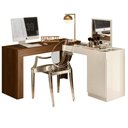 Ver imagem 3 de Escrivaninha e Penteadeira Camarim Star com Espelho Freijó/off White - Ninho Decor