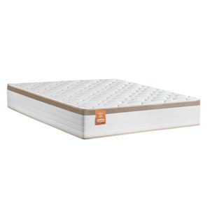 Colchão Casal CBP Molas Ensacadas Real 138x188x27cm Branco / Bege - Suporta até 130kg por Pessoa