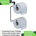 Ver imagem 7 de Porta Papel Higiênico Duplo para Caixa Acoplada Preto F.arm