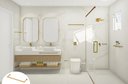 Ver imagem 3 de Porta Toalha Toalheiro de Rosto Banheiro 35cm em Aço Inox Dourado Linha Tessalia Stainless