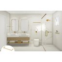 Ver imagem 3 de Porta Toalha Toalheiro de Rosto Banheiro 35cm em Aço Inox Dourado Linha Tessalia Stainless