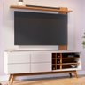 Rack com Painel para TV Até 70 Polegadas Noronha 2 Portas 3 Prateleiras Off White Matte/Freijó - Col - 1