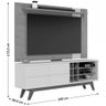 Rack com Painel para TV Até 70 Polegadas Noronha 2 Portas 3 Prateleiras Off White Matte/Freijó - Col - 3