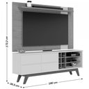 Ver imagem 3 de Rack com Painel para TV Até 70 Polegadas Noronha 2 Portas 3 Prateleiras Off White Matte/Freijó - Col