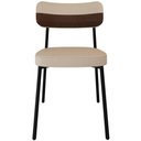 Ver imagem 6 de Kit 06 Cadeiras Estofada para Sala de Jantar Astrid Preto C01 Linho Areia Courino Whisky - Lyam Deco