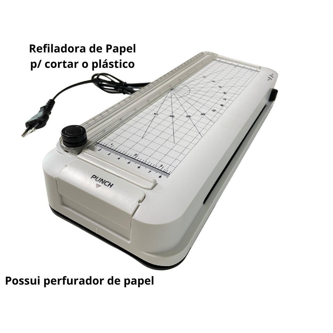 Plastificadora A4 Laminador Refilador Perfurador Aurora 127v - 5