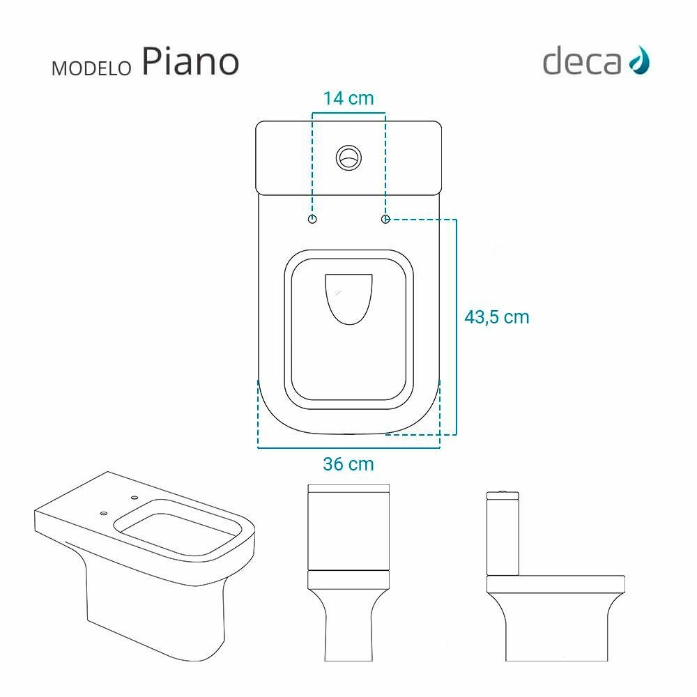 Tampa de Vaso Poliéster com Fechamento Lento Piano Branco para Louça Deca com Ferragem Dourada - 3