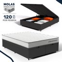 Ver imagem 5 de Cama Box Baú Queen com Colchão de Molas Ensacadas Double Comfort 158198x62cm